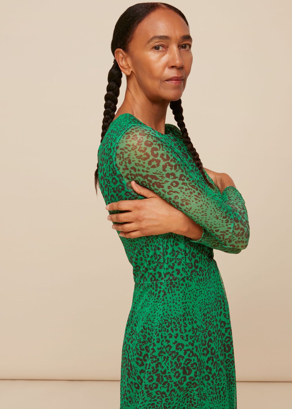 Speckled Animal Mesh Dress