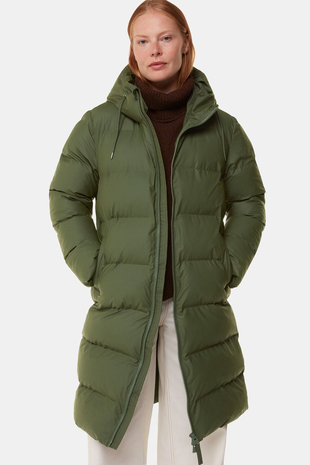 Dark Green Rains Alta Longer Puffer