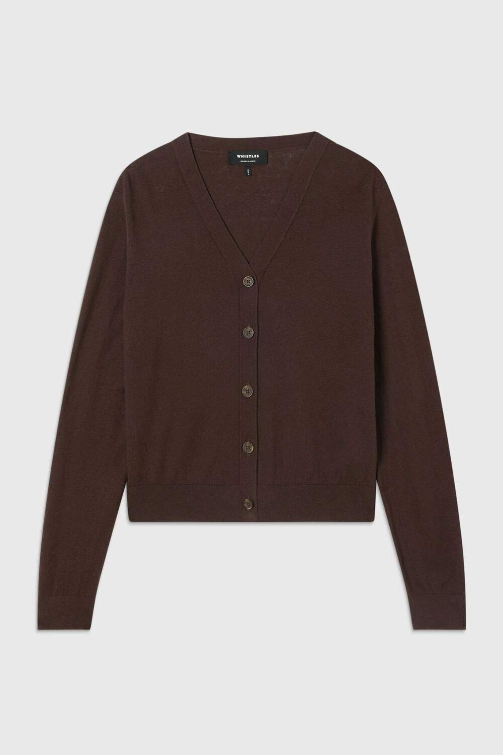 Chocolate V Neck Linen Cardigan