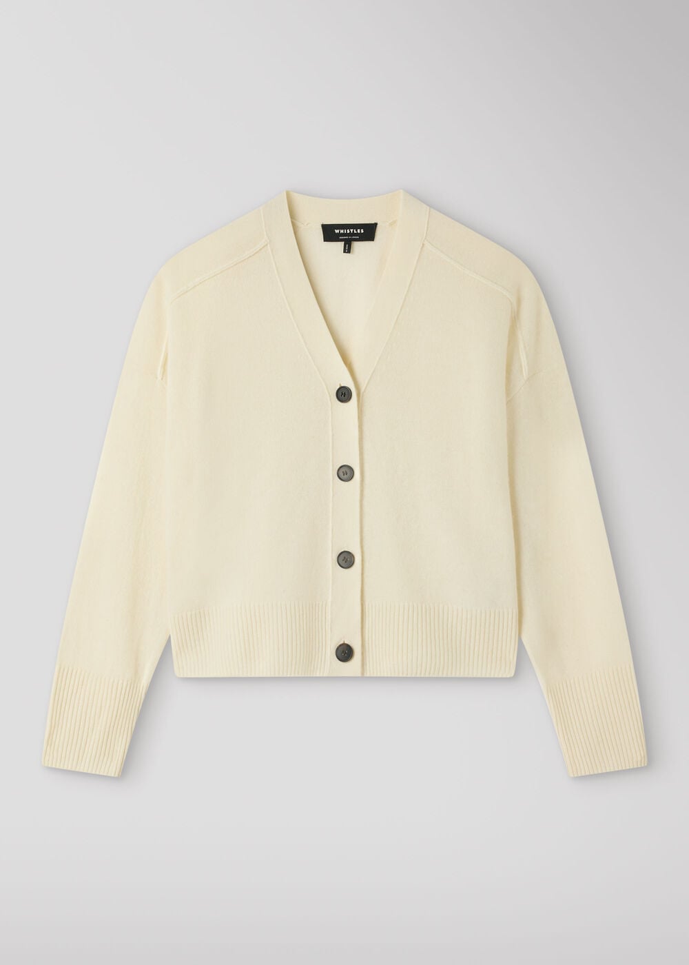 Ivory Cashmere Button Cardigan