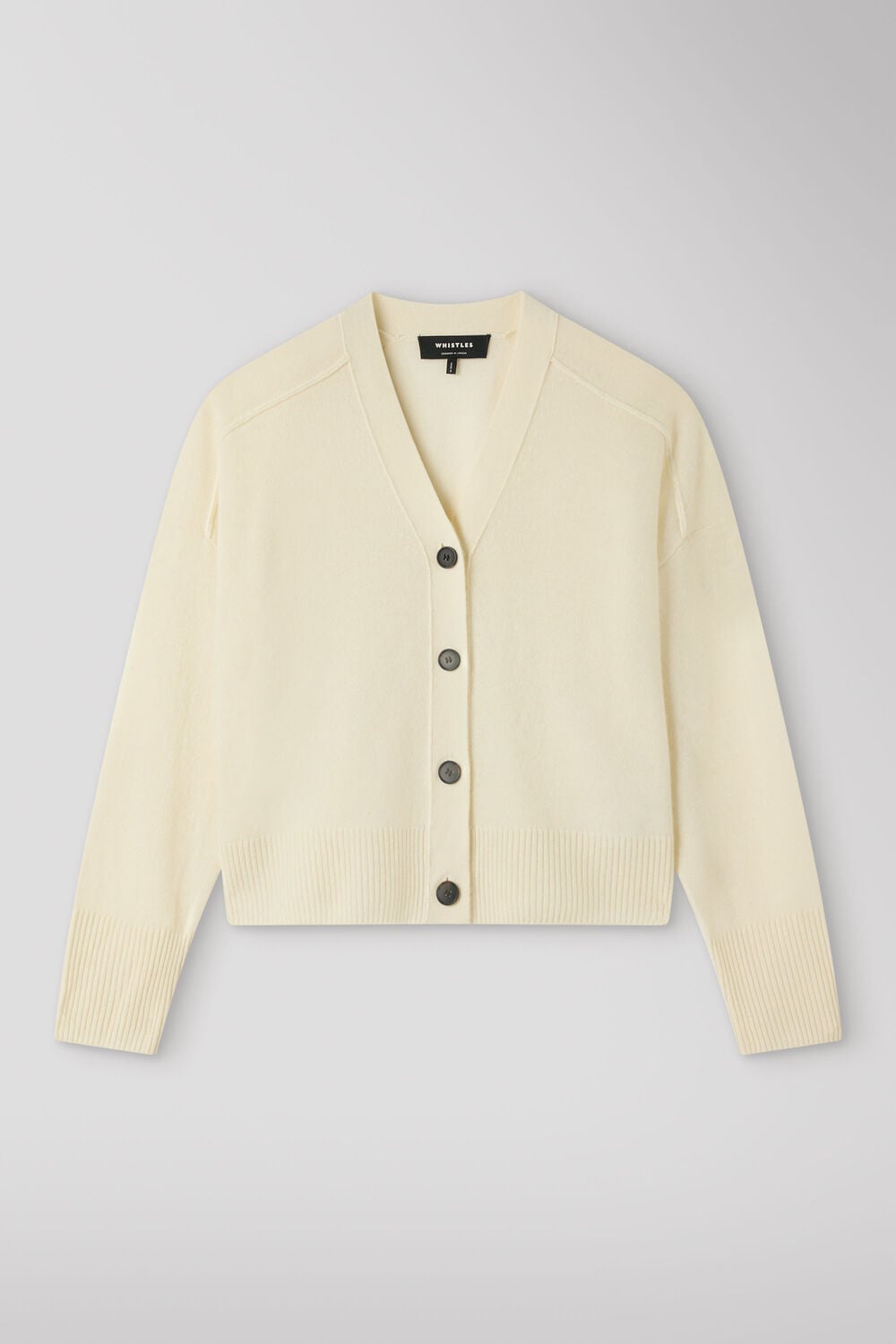 Ivory Cashmere Button Cardigan