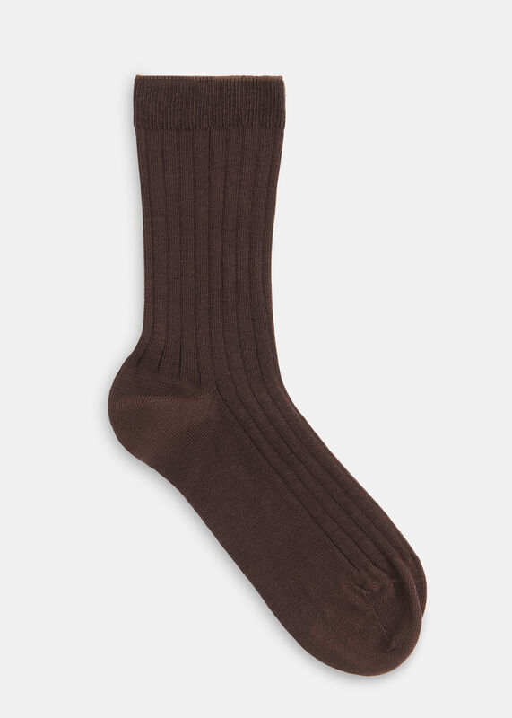 Chocolate Classic Ribbed Sock