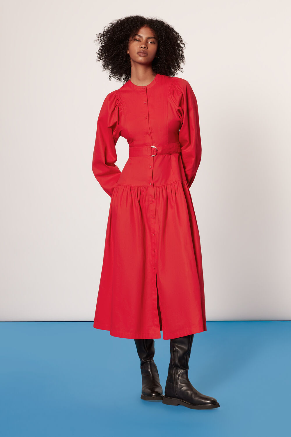 Red Ilya Full Sleeve Dress