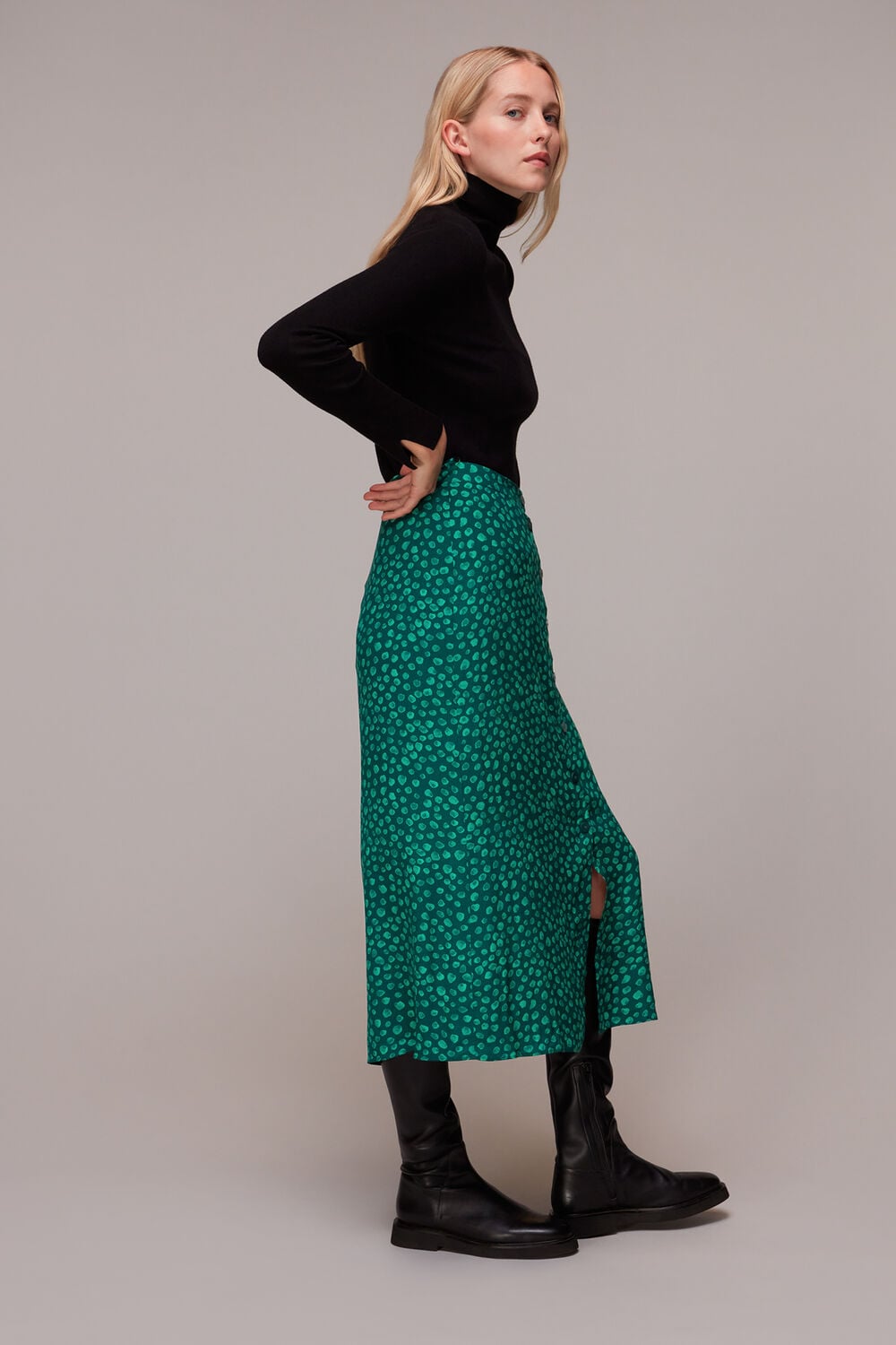 Lava Spot Button Through Skirt