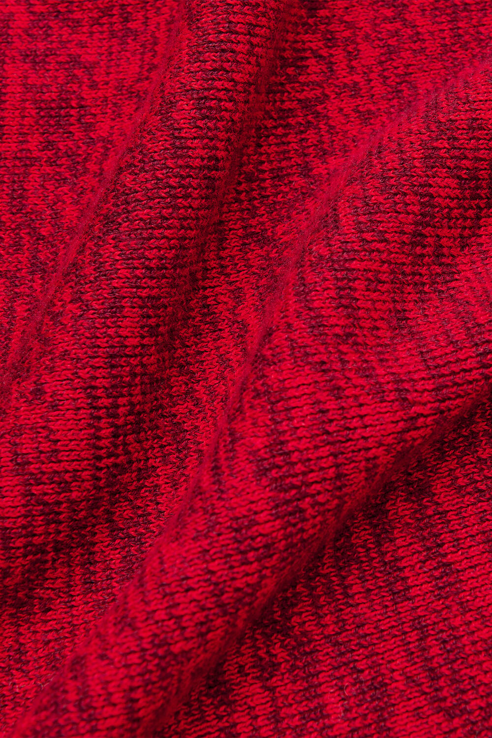 Red Melange Ribbed Midi Knit Dress