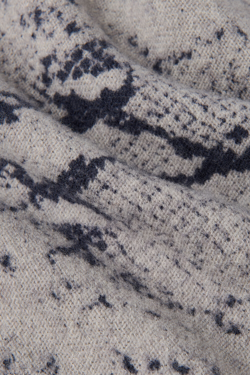 Snake Print Wool Crew Neck Knit