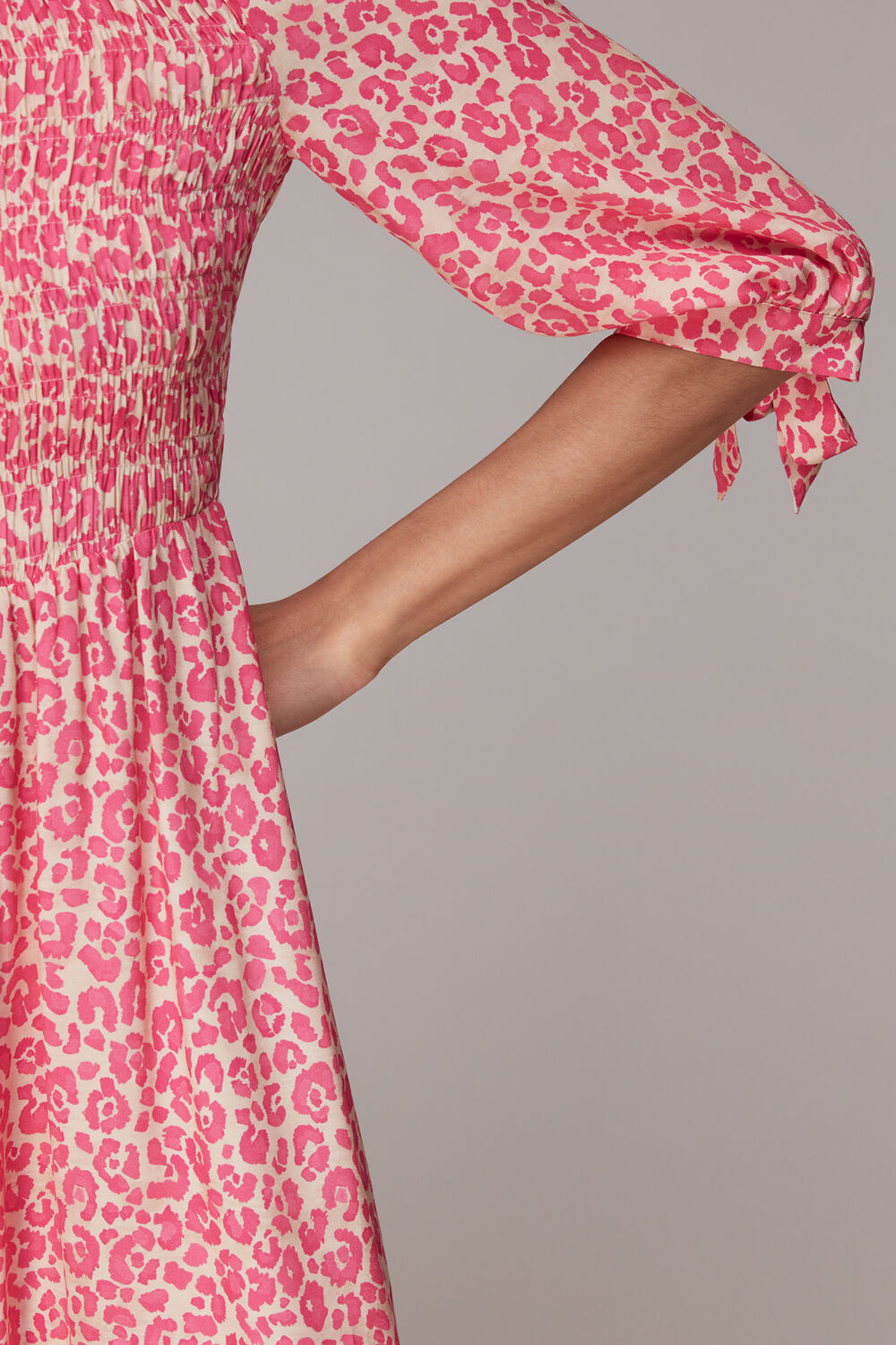 Cheetah Print Shirred Dress
