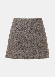 Herringbone Wool Mini Skirt