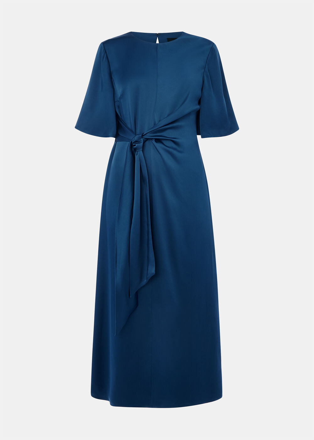 Petite Satin Twist Waist Midi Dress
