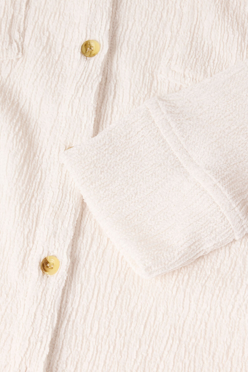 Ivory Textured Detail Jersey Shirt