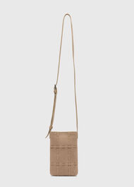 Suede Whipstitch Phone Bag
