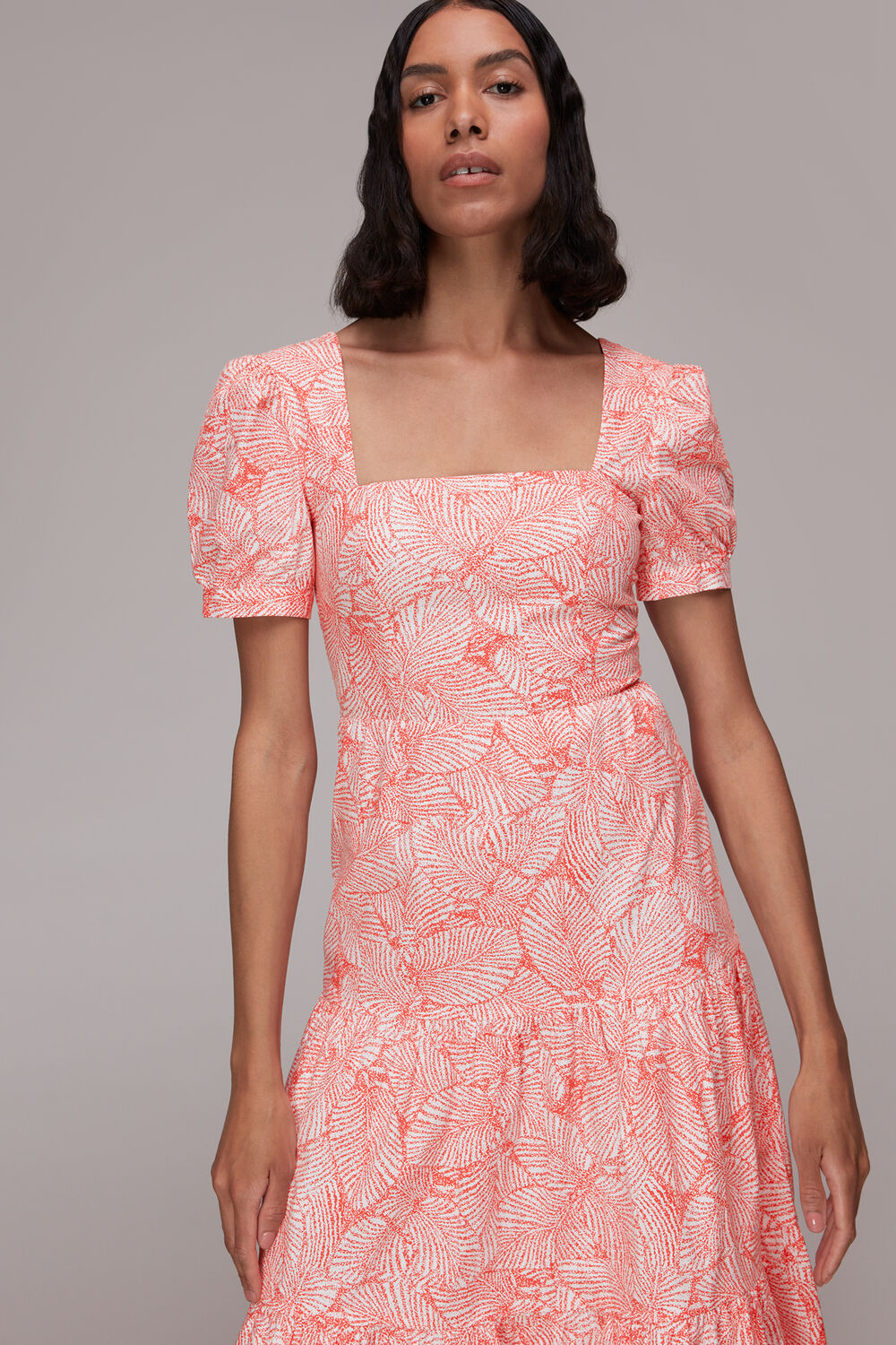 Speckled Leaf Poplin Dress
