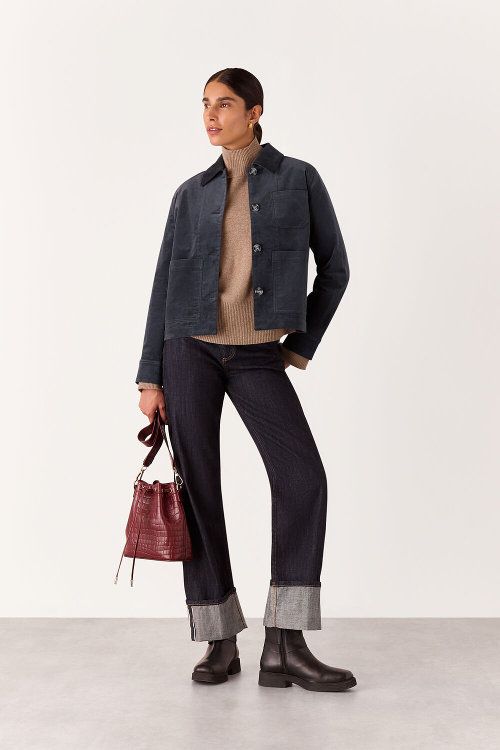 Dark Grey Nat Brushed Cotton Jacket