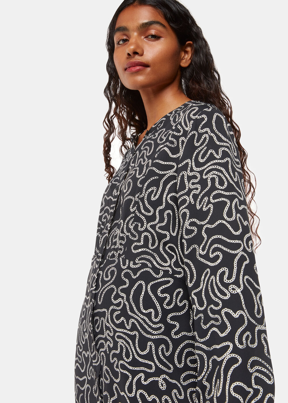 Petite Chain Print Flippy Dress