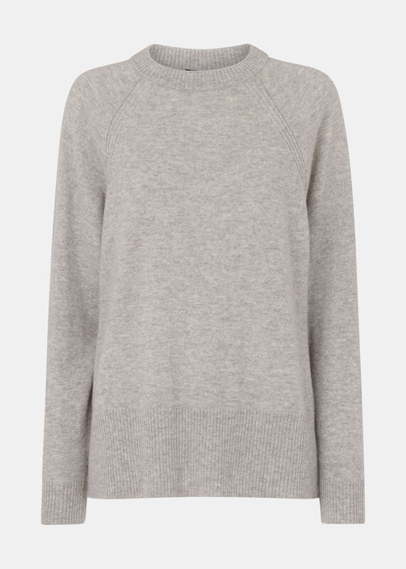 Grey Marl Petite Ultimate Cashmere Crew Neck Sweater