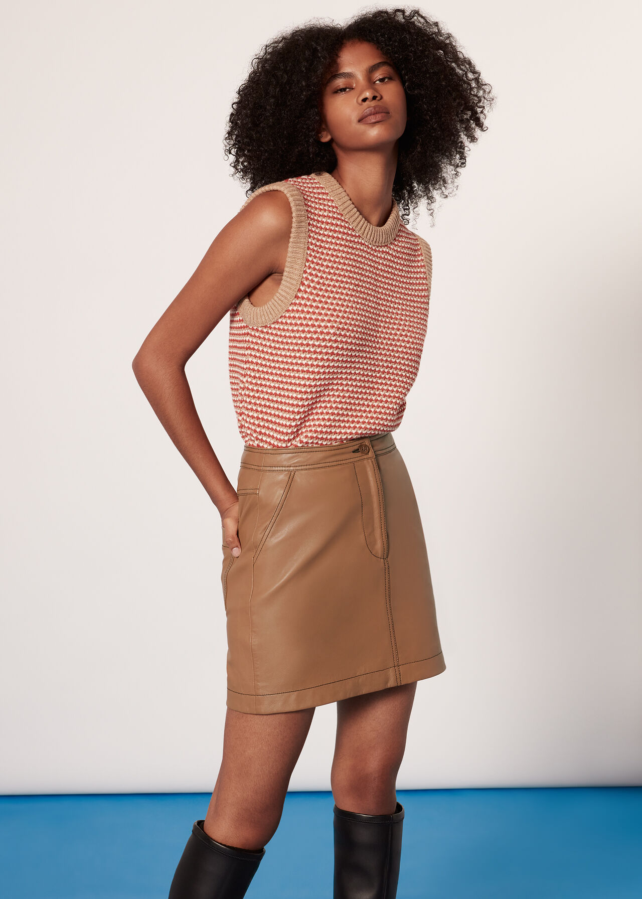 Stevie Leather Mini Skirt