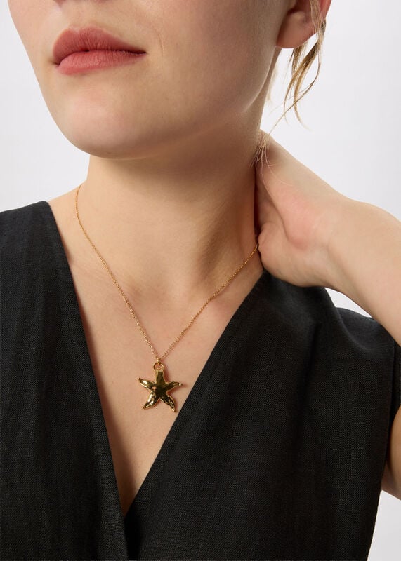 Gold Starfish Pendant Necklace