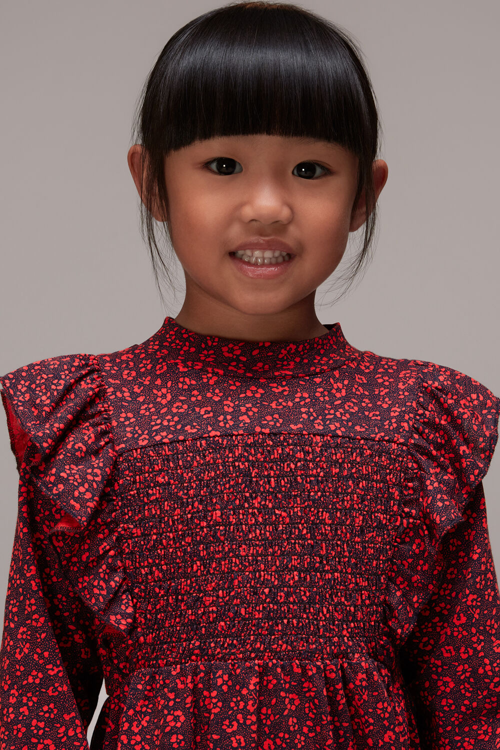 Red Pansy Dot Una Dress
