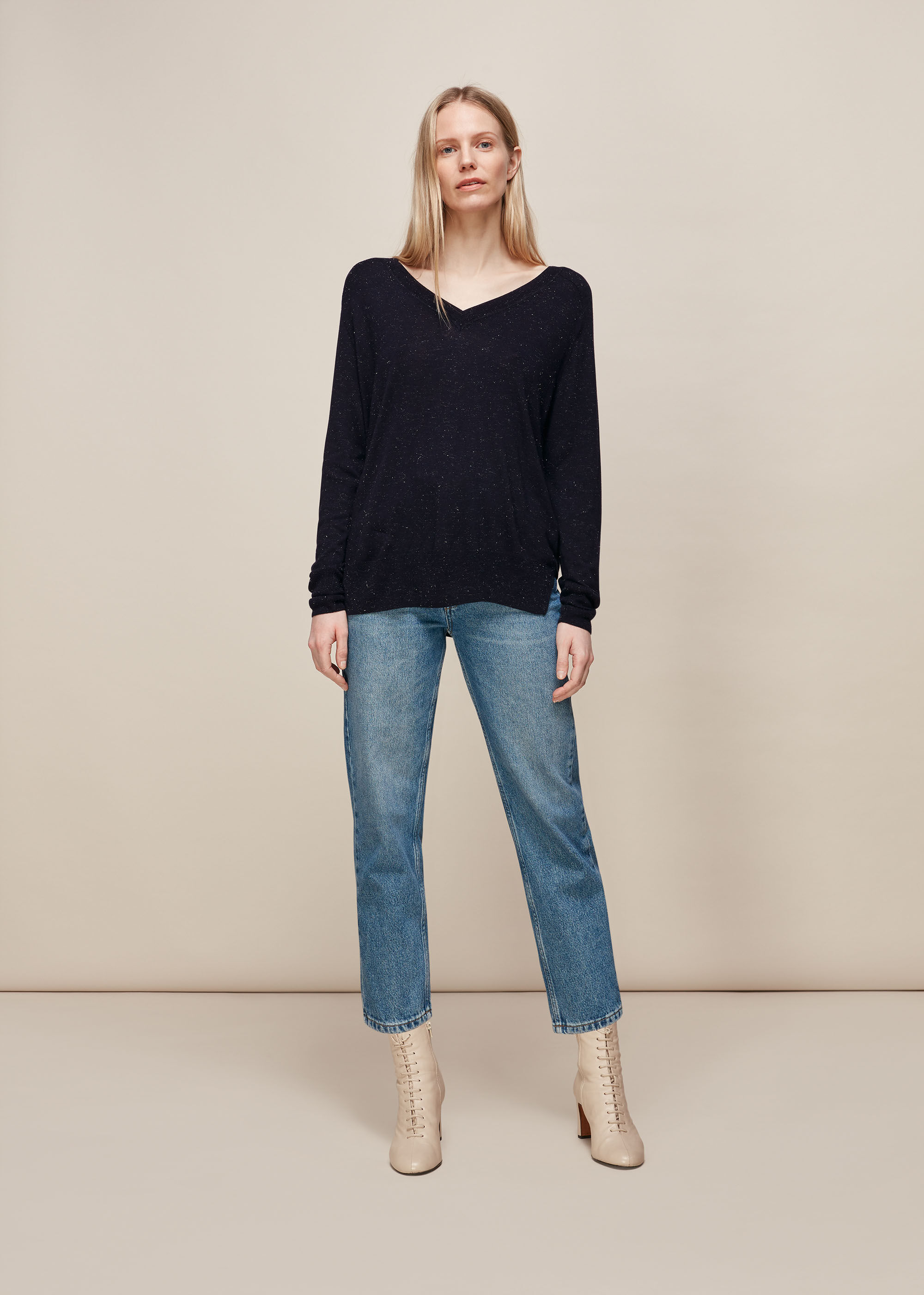 Annie Sparkle V Neck Knit