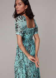 Midnight Tiger Pleated Dress