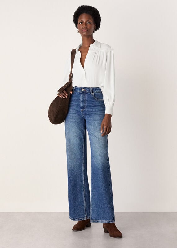 Ivory Tie Detail Crepe Blouse