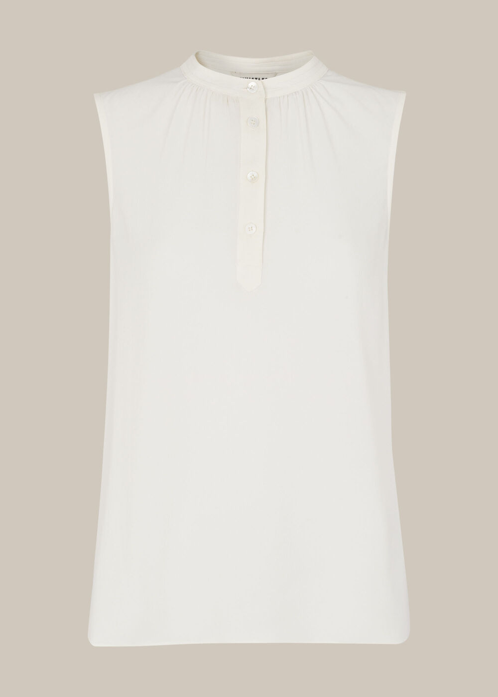 Textured Sleeveless Blouse Ivory