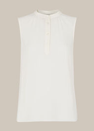 Textured Sleeveless Blouse Ivory