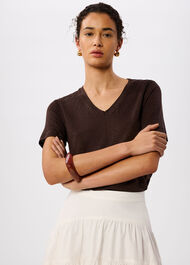 Linen V Neck T-Shirt