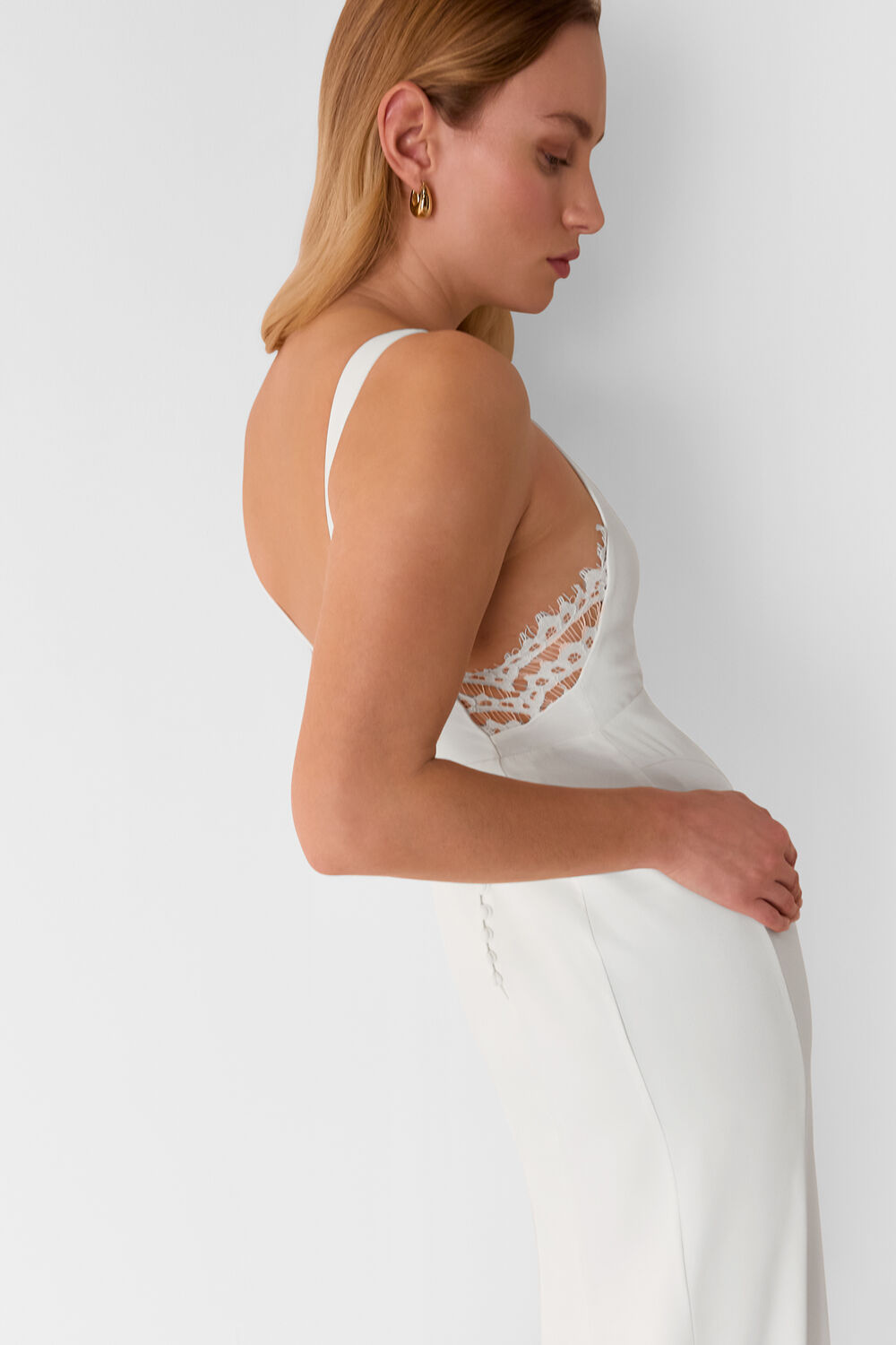 Ivory Lina Lace Insert Wedding Dress