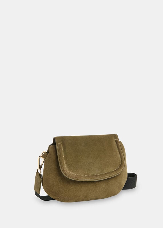 Olive Nala Suede Crossbody Bag