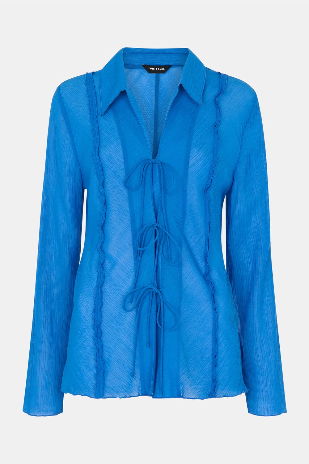 Tie Front Textured Shirt