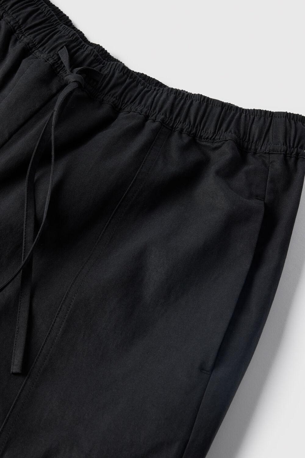 Washed Black Utility Cotton Barrel Trouser