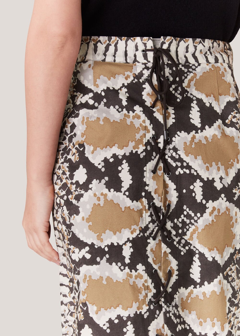 Snake Print Midi Skirt