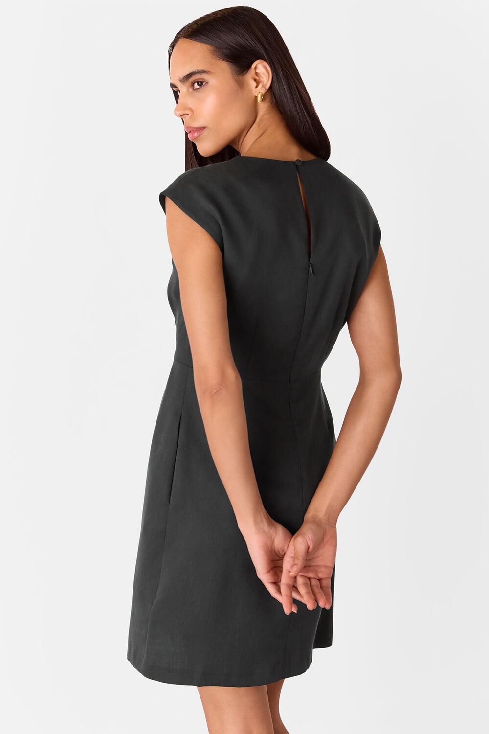 Black Twist Detail Mini Dress