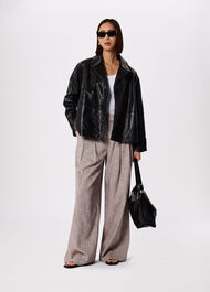 Short Leather Trench