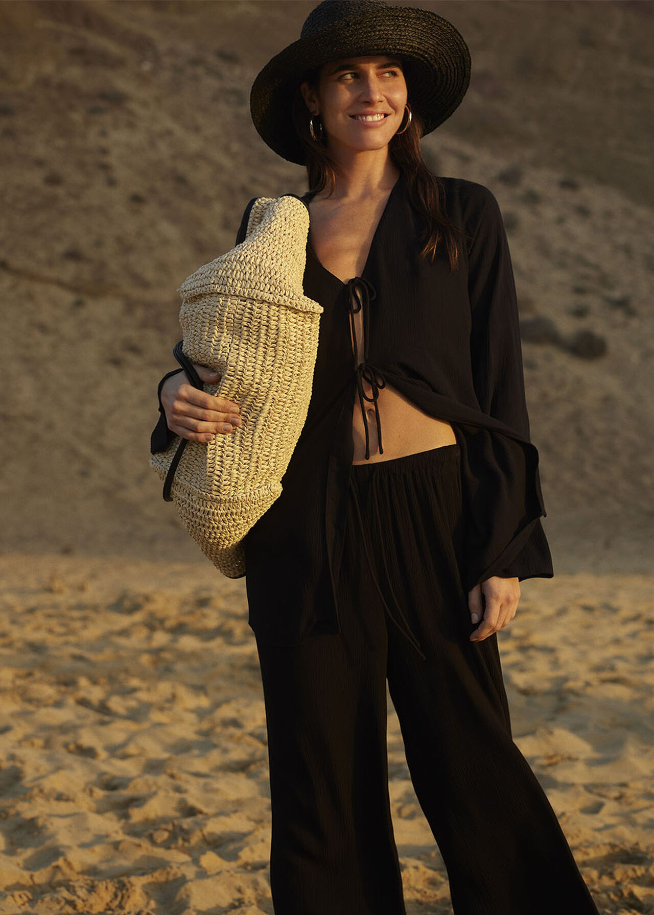 Tie Front Beach Trouser