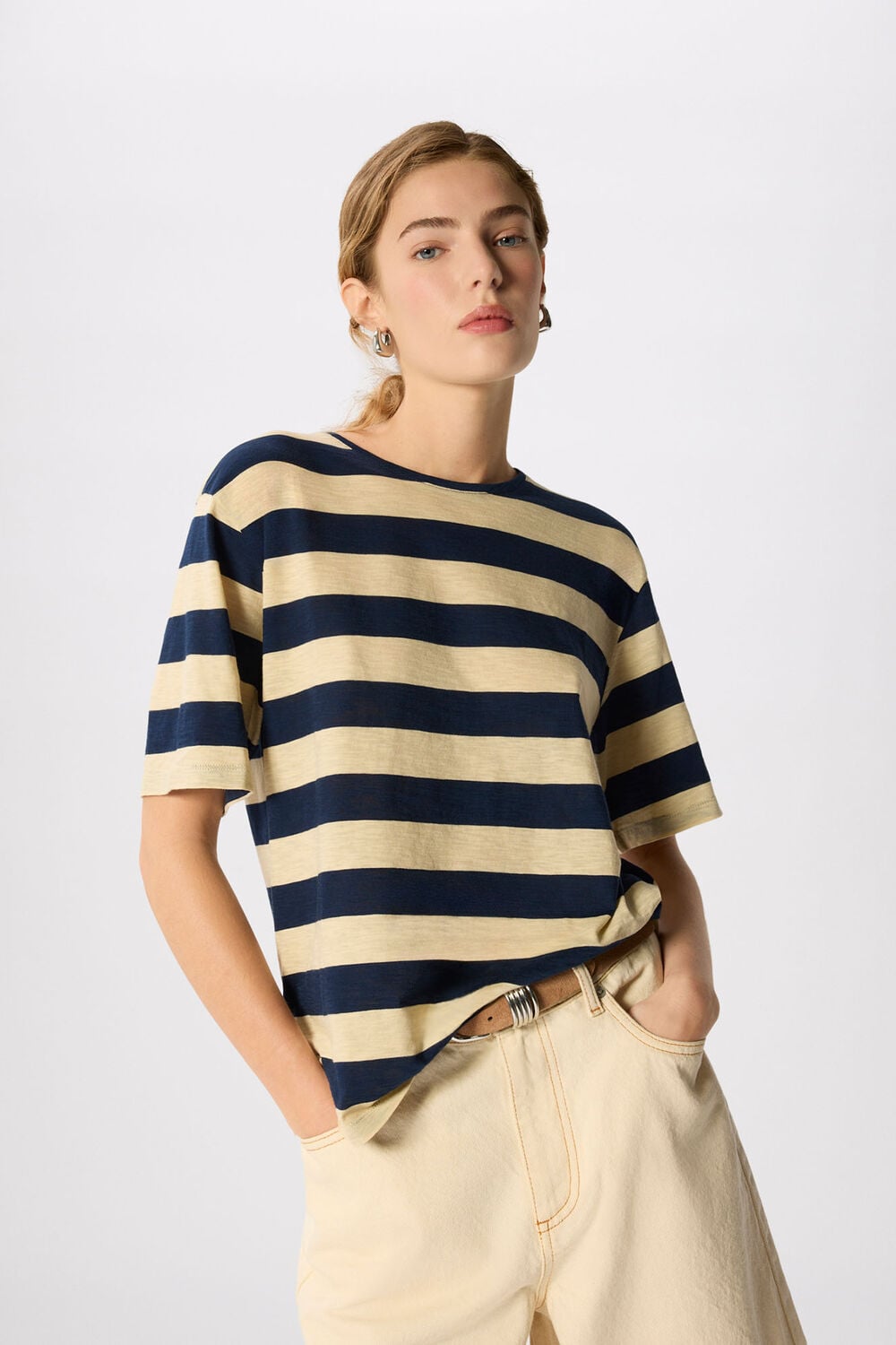 Navy Wide Stripe Tee