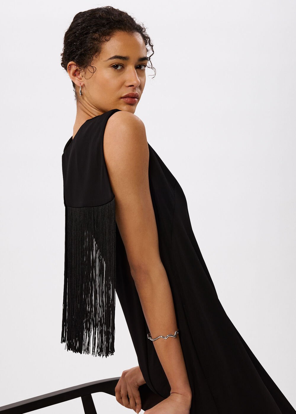 Fringe Back Midi Dress
