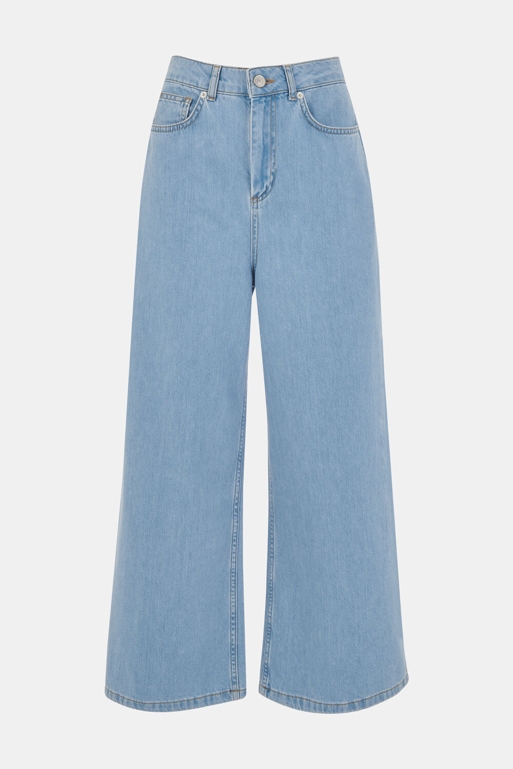 Light Wash Wide Leg Cropped Jean