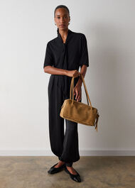 Short Sleeve Tie Neck Top