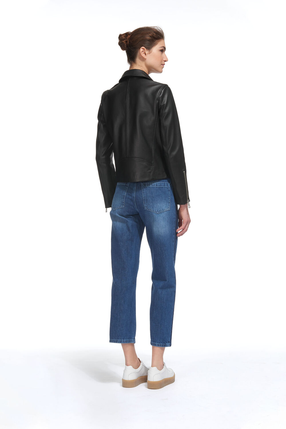 Black Agnes Leather Biker