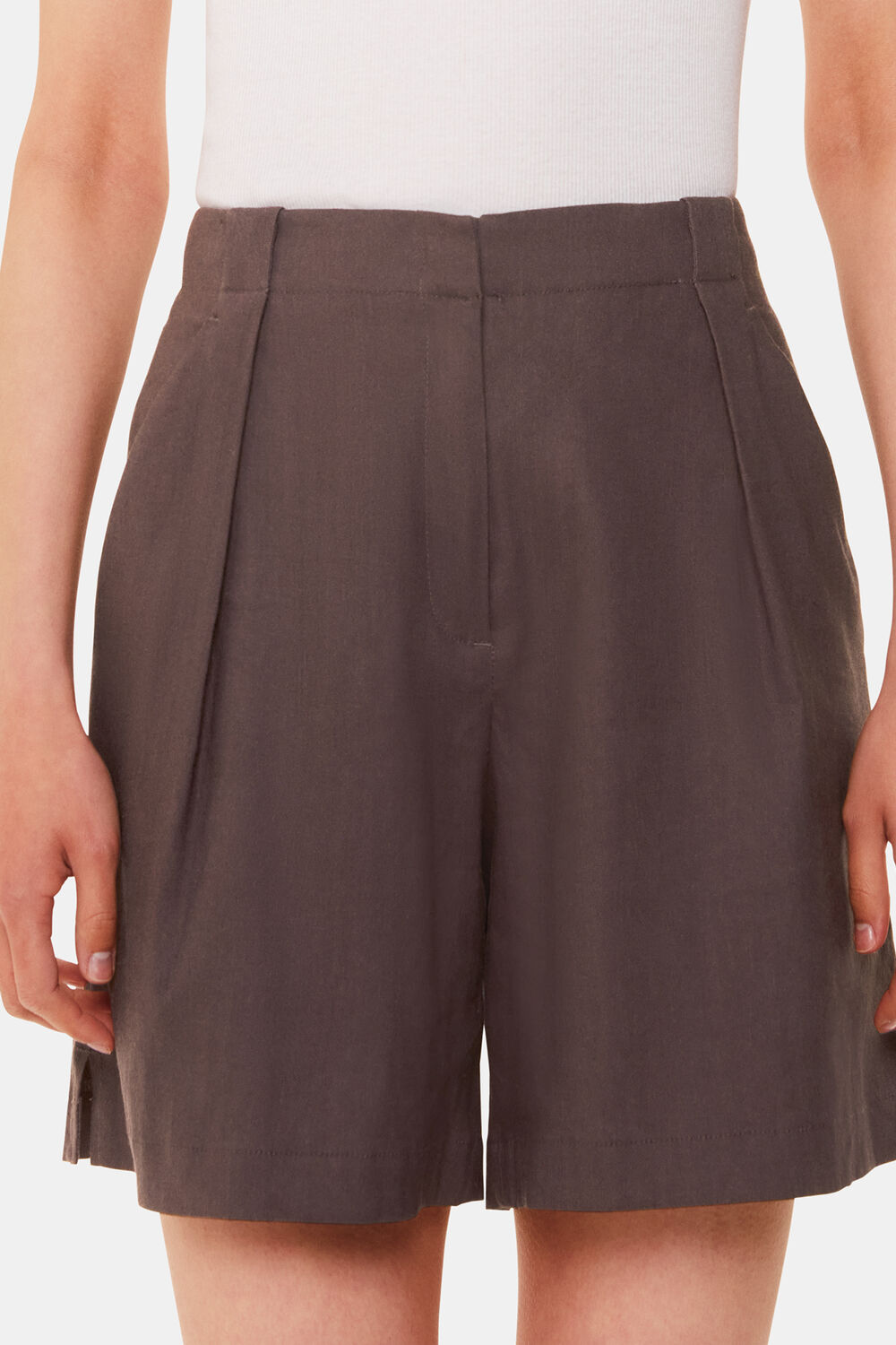 Dark Grey Mila Linen Blend Short