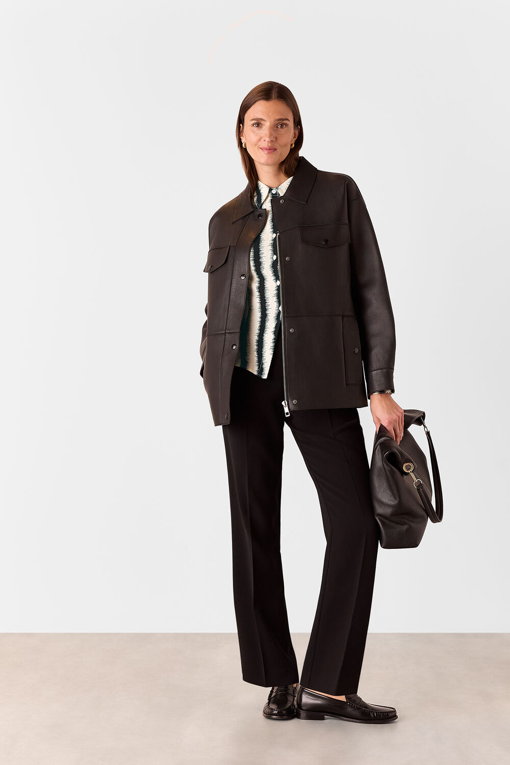 Ivory Petite Hazy Stripe Fitted Shirt