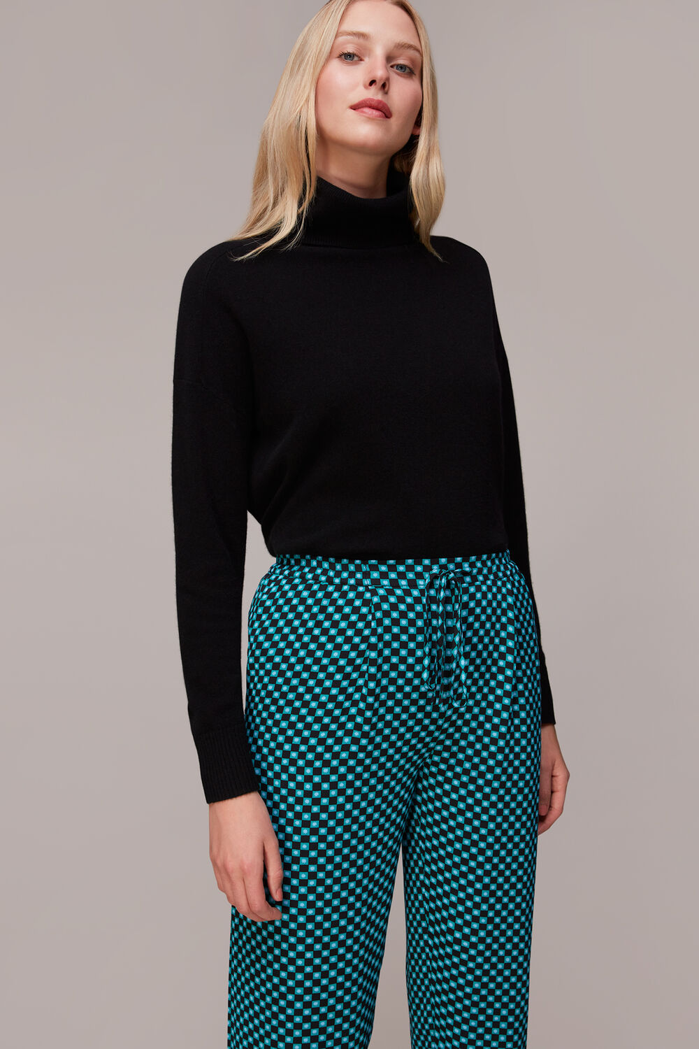 Pippa Star Check Print Trouser