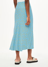 Floral Crescent Bias Cut Skirt