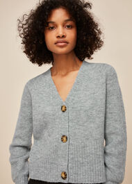 Grey Full Sleeve Knitted Cardigan | WHISTLES | Whistles UK