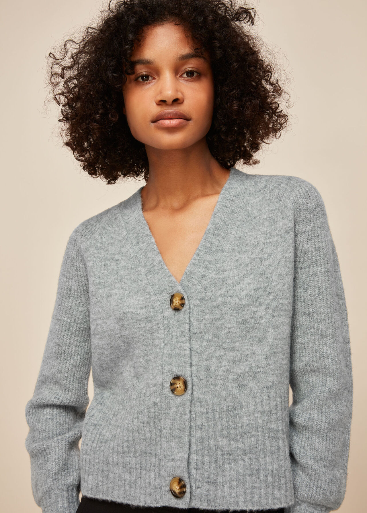 Grey Full Sleeve Knitted Cardigan | WHISTLES