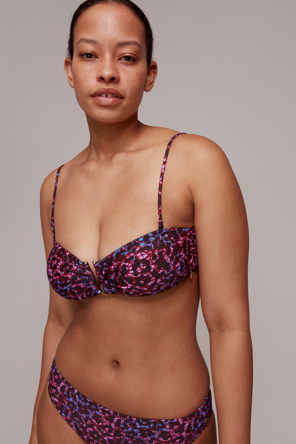 Pink Animal Printed Bikini Top