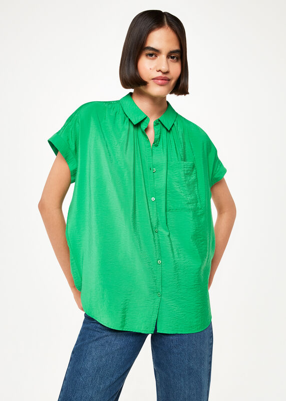 Nala Green Stripe Button Through Shirt