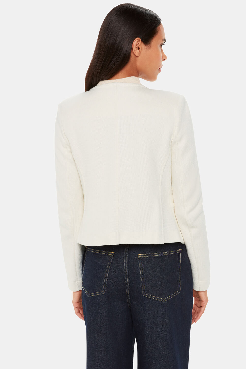 Collarless Jersey Jacket